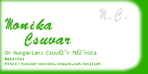 monika csuvar business card